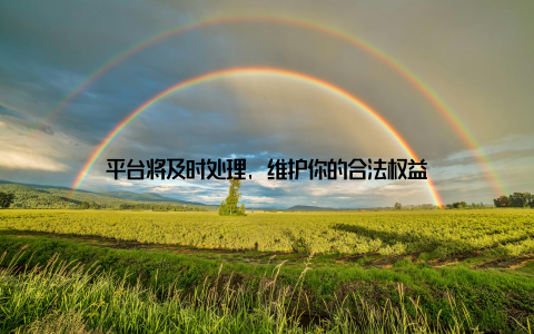 平台将及时处理, 维护你的合法权益