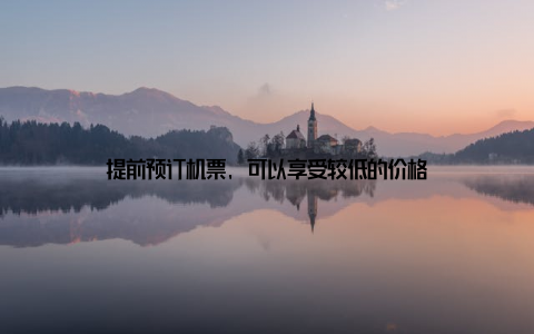 提前预订机票, 可以享受较低的价格