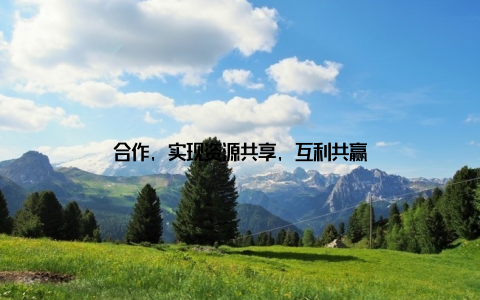 合作, 实现资源共享, 互利共赢