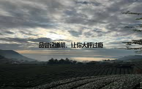 品尝这道菜, 让你大呼过瘾